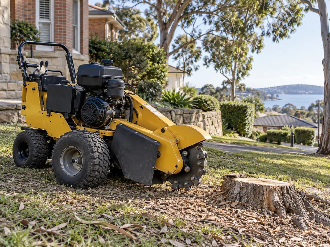Illustrative stump grinding service in Sydney